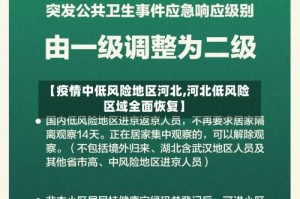 【疫情中低风险地区河北,河北低风险区域全面恢复】