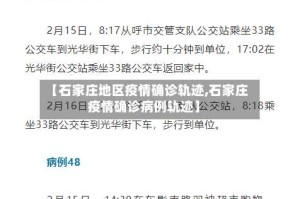 【石家庄地区疫情确诊轨迹,石家庄疫情确诊病例轨迹】